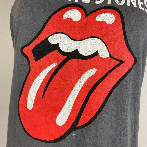 Bravado Juniors L (11/13) The Rolling Stones Graphic Band Tank Top Rounded Hems - Picture 4 of 11